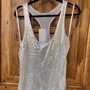 Silver sequin tank